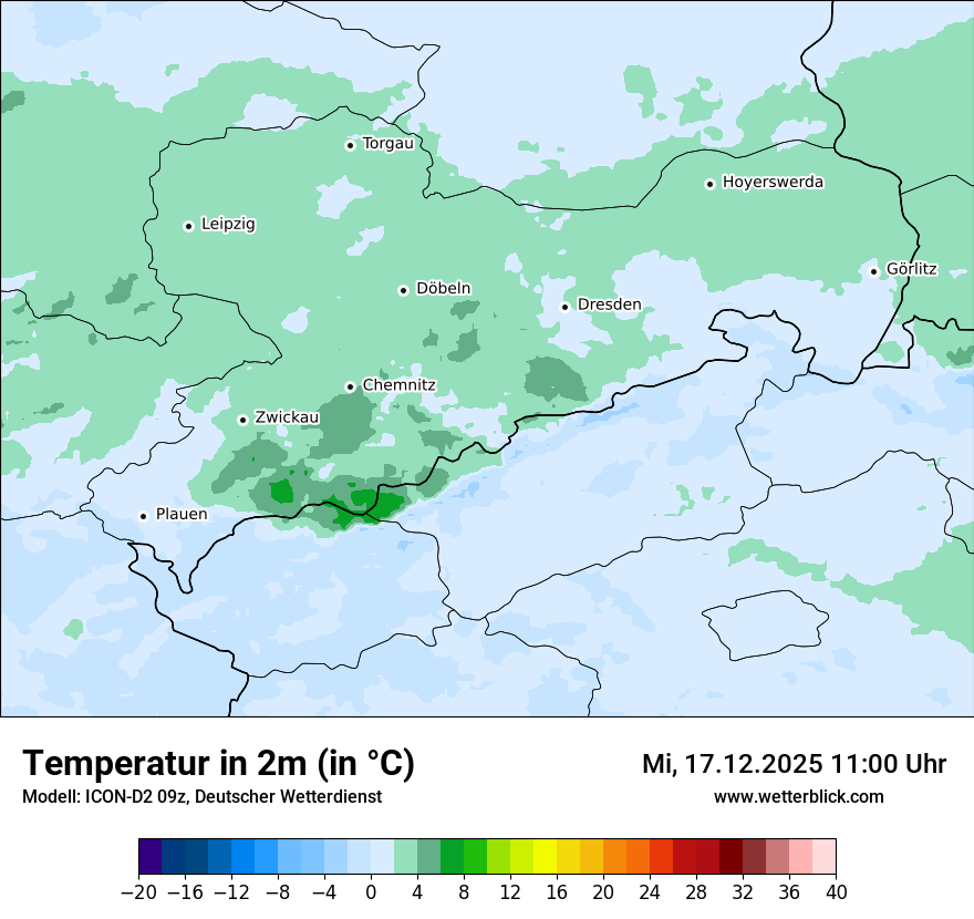 Modellkarten Temperatur