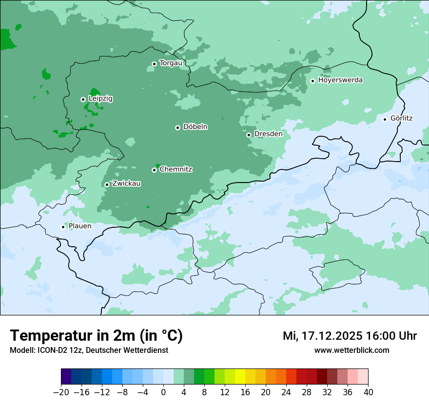 Modellkarten Temperatur