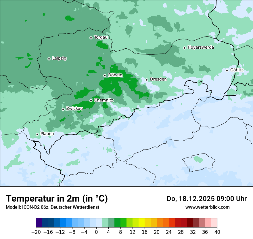 Modellkarten Temperatur