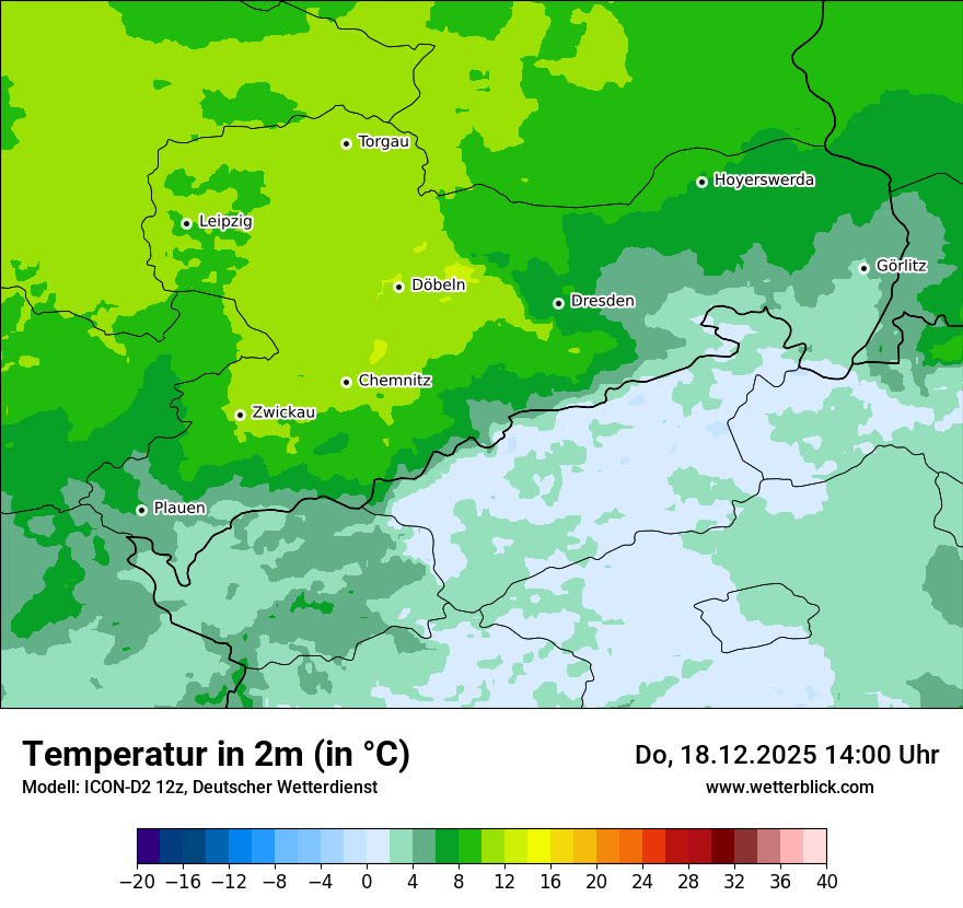 Modellkarten Temperatur