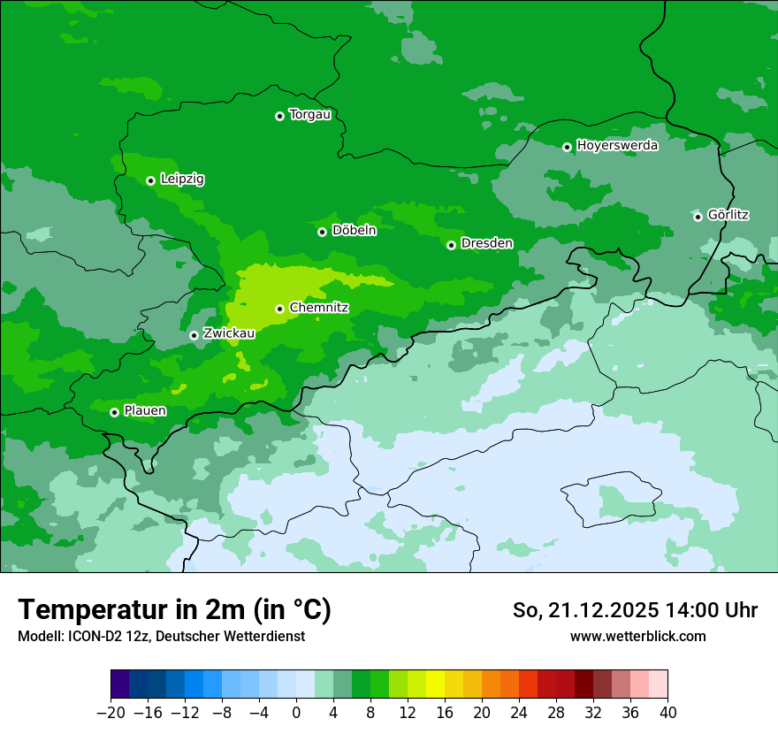 Modellkarten Temperatur