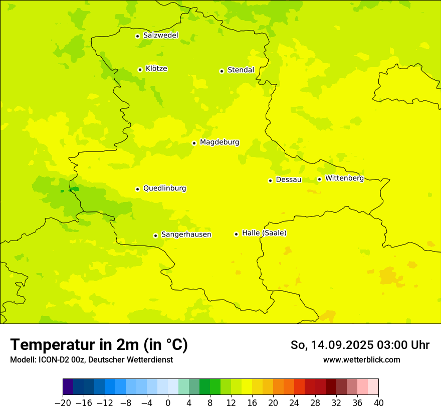 Modellkarten Temperatur