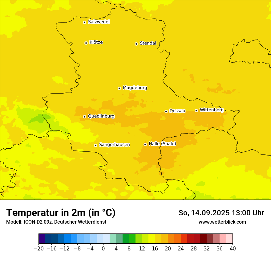 Modellkarten Temperatur