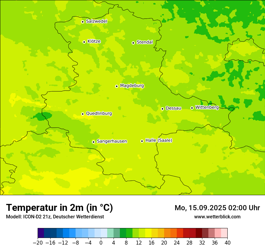 Modellkarten Temperatur