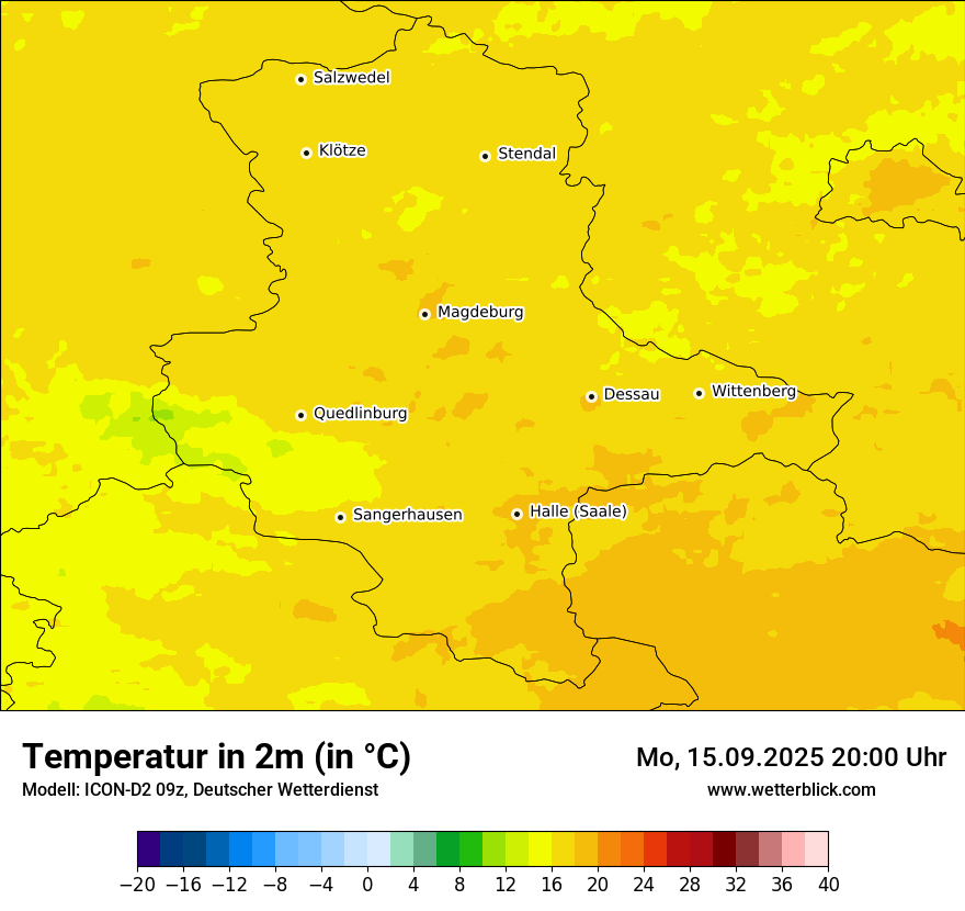 Modellkarten Temperatur