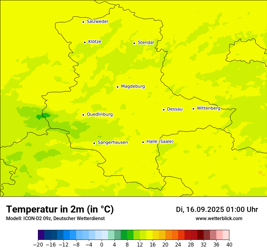 Modellkarten Temperatur