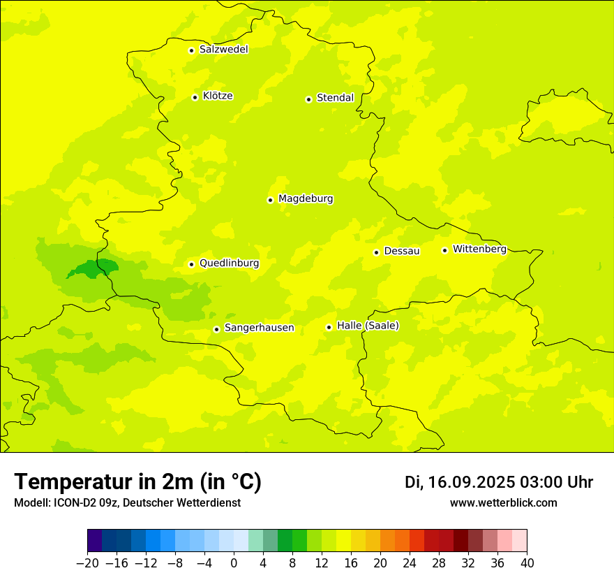 Modellkarten Temperatur