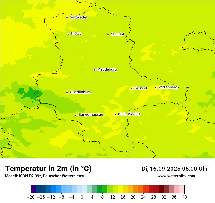 Modellkarten Temperatur