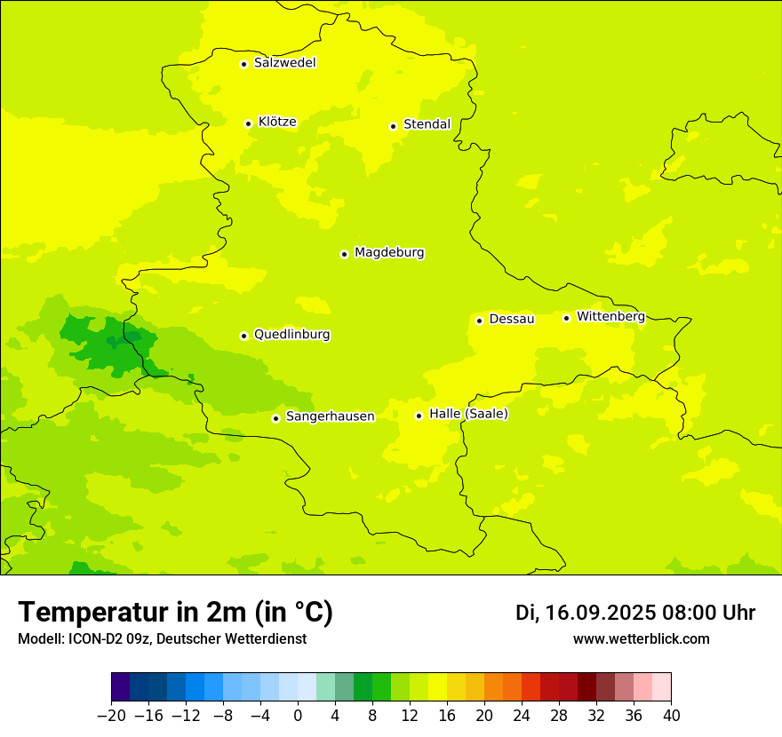 Modellkarten Temperatur