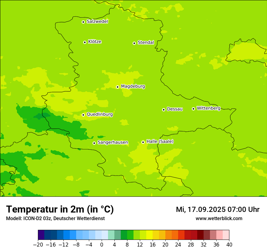 Modellkarten Temperatur