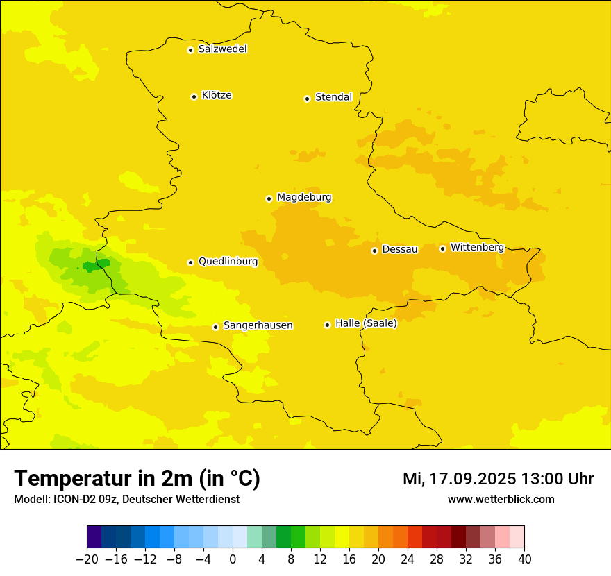 Modellkarten Temperatur