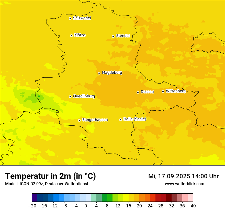 Modellkarten Temperatur