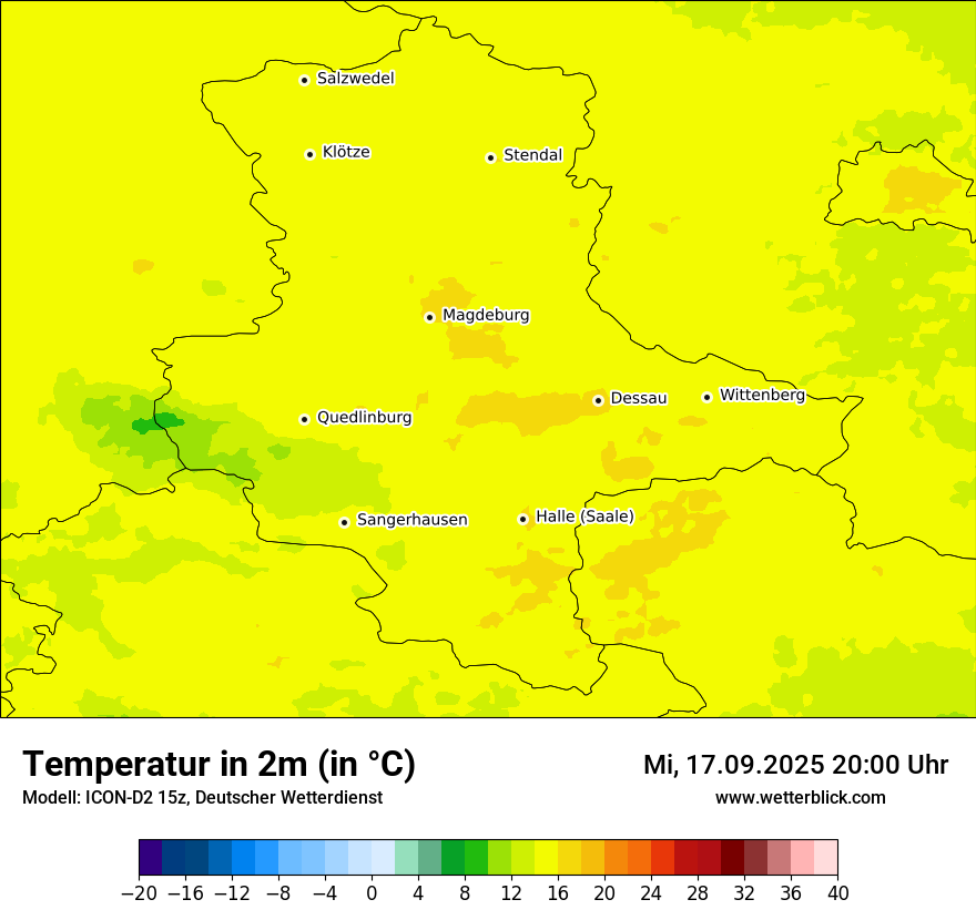 Modellkarten Temperatur