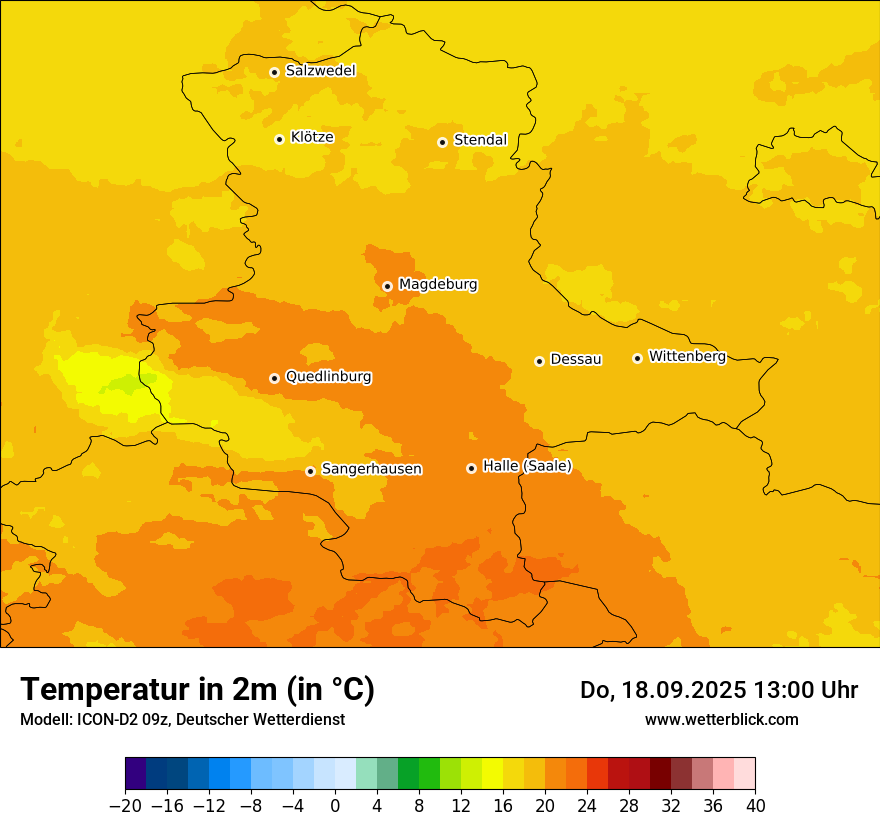 Modellkarten Temperatur