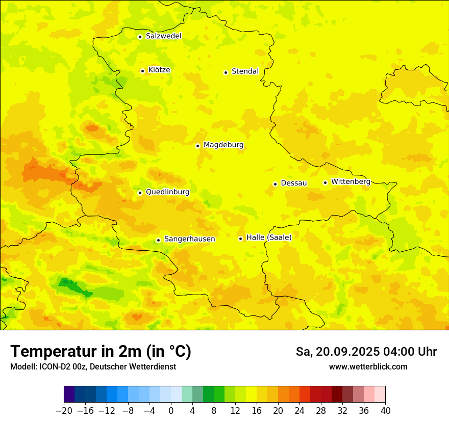 Modellkarten Temperatur