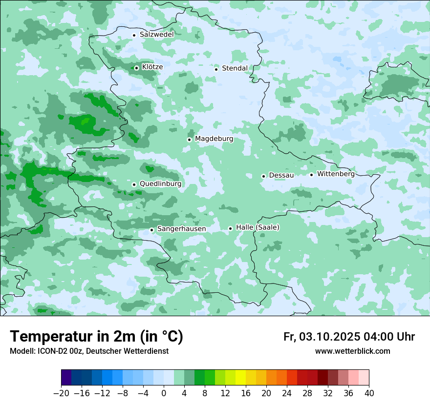 Modellkarten Temperatur