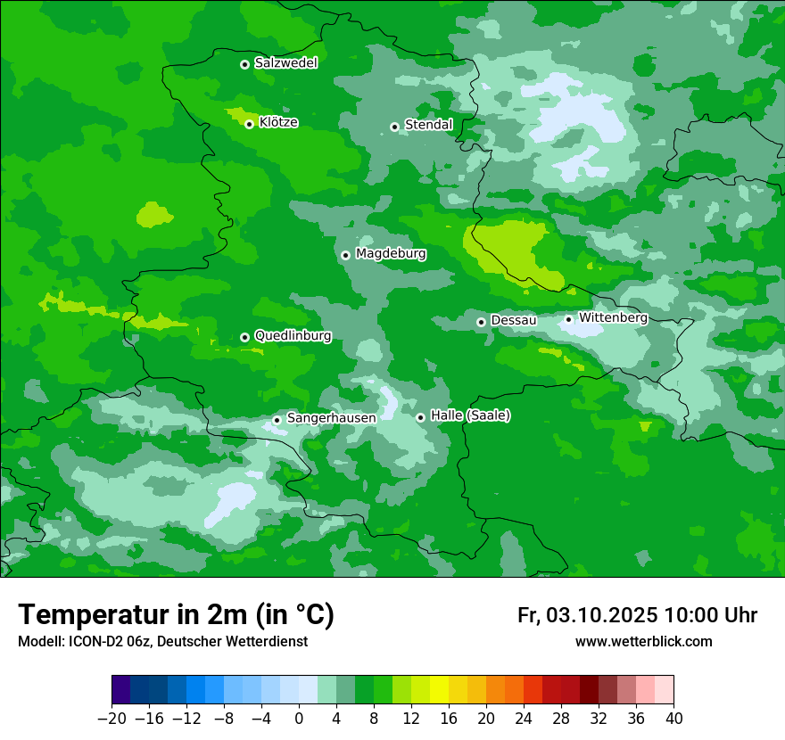 Modellkarten Temperatur