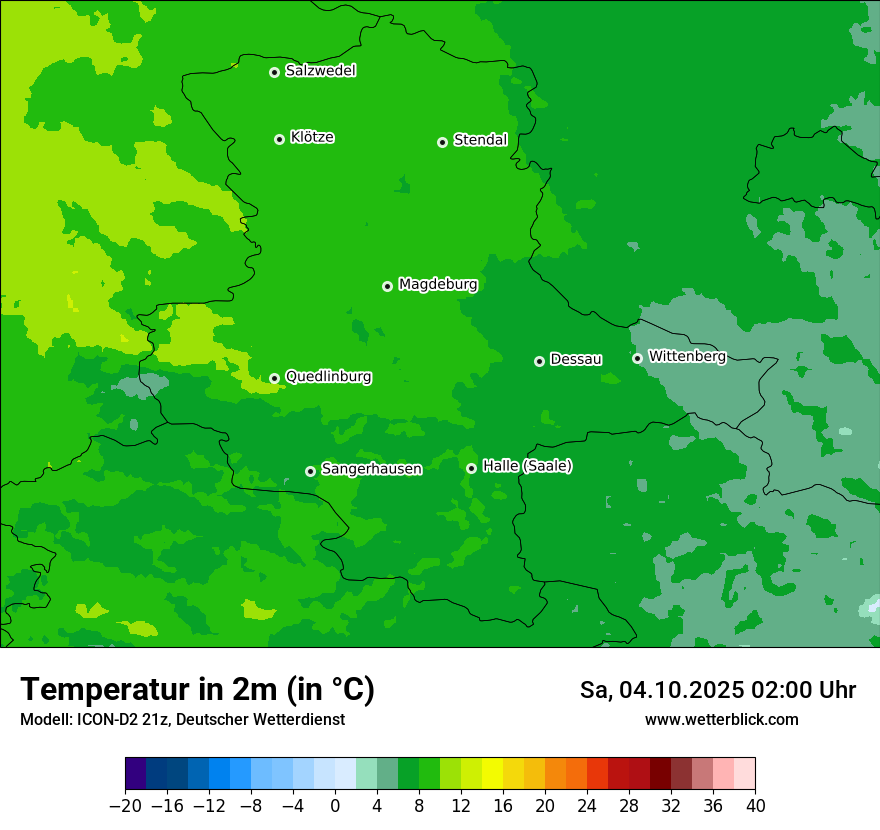 Modellkarten Temperatur