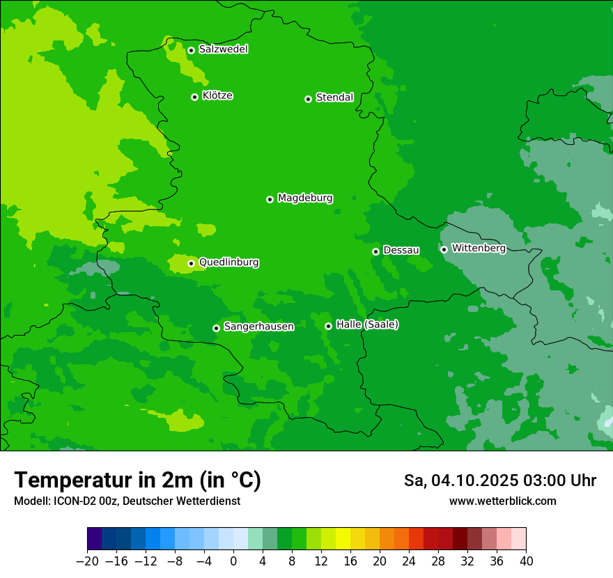 Modellkarten Temperatur