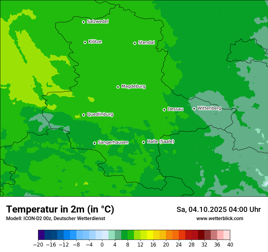 Modellkarten Temperatur