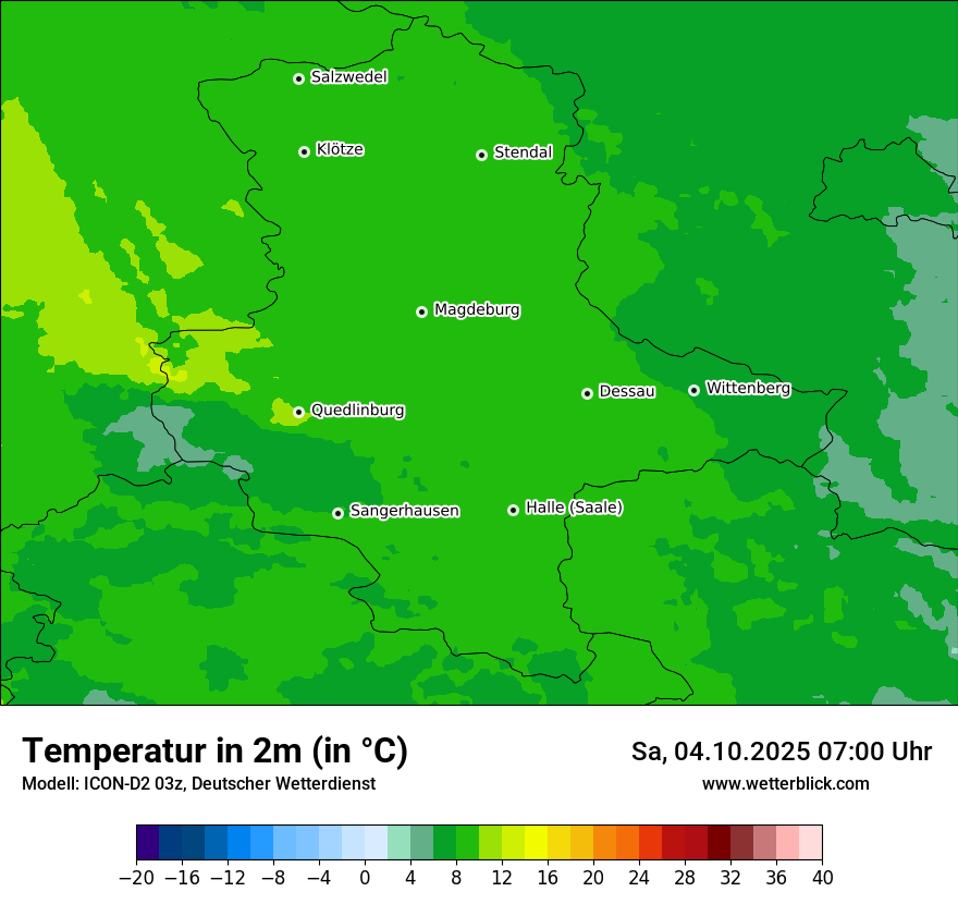 Modellkarten Temperatur