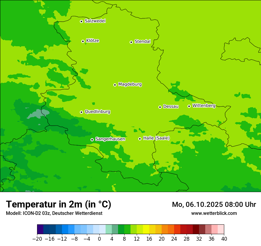 Modellkarten Temperatur