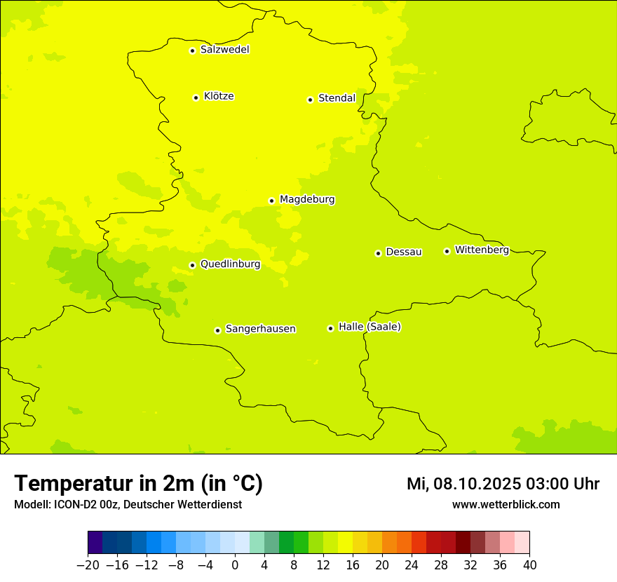 Modellkarten Temperatur