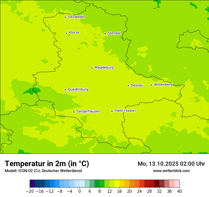 Modellkarten Temperatur