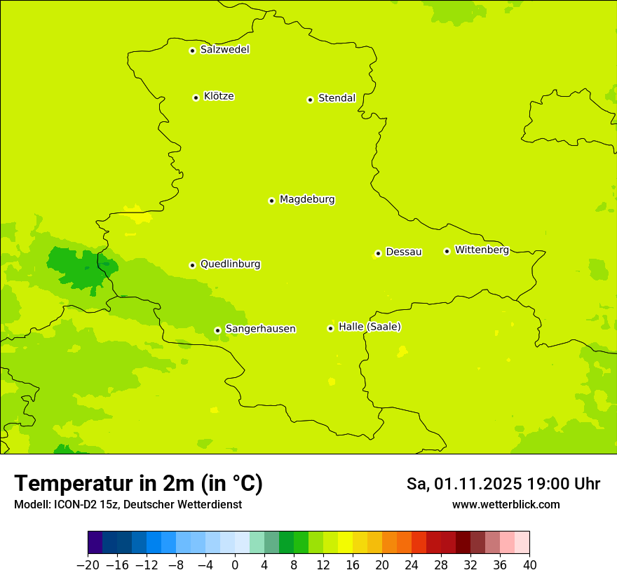 Modellkarten Temperatur