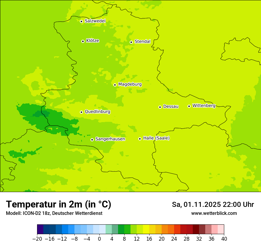 Modellkarten Temperatur
