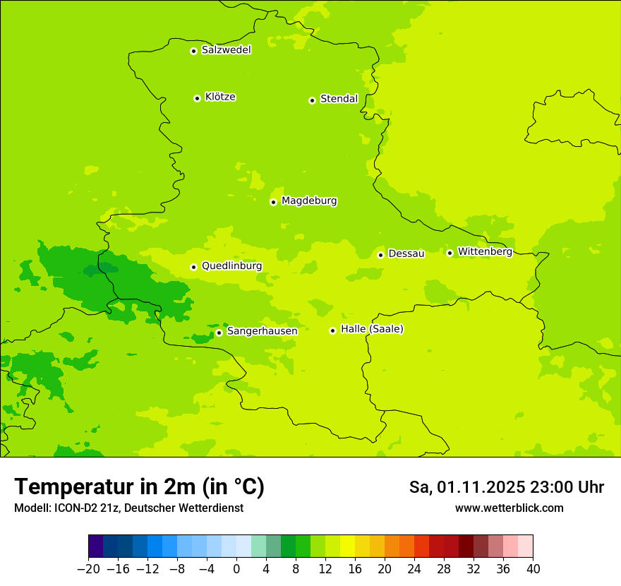 Modellkarten Temperatur