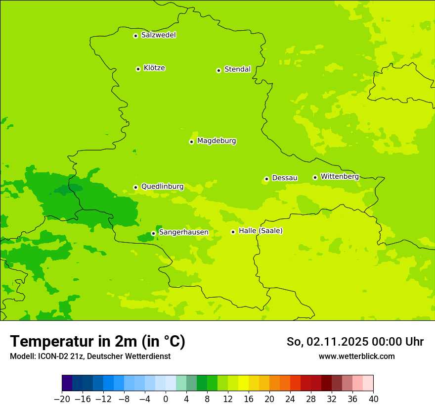 Modellkarten Temperatur