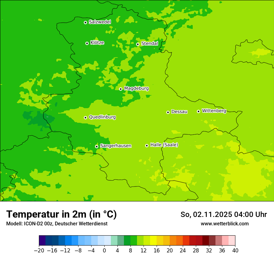 Modellkarten Temperatur