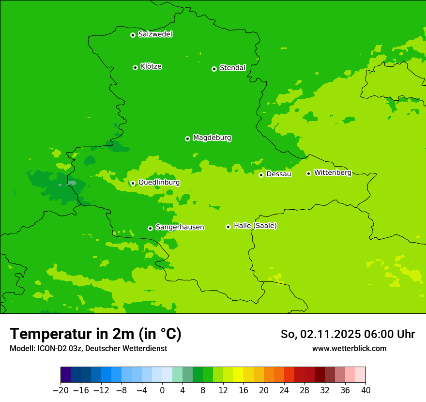 Modellkarten Temperatur