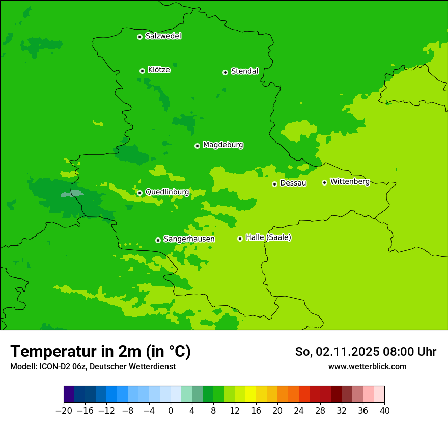Modellkarten Temperatur