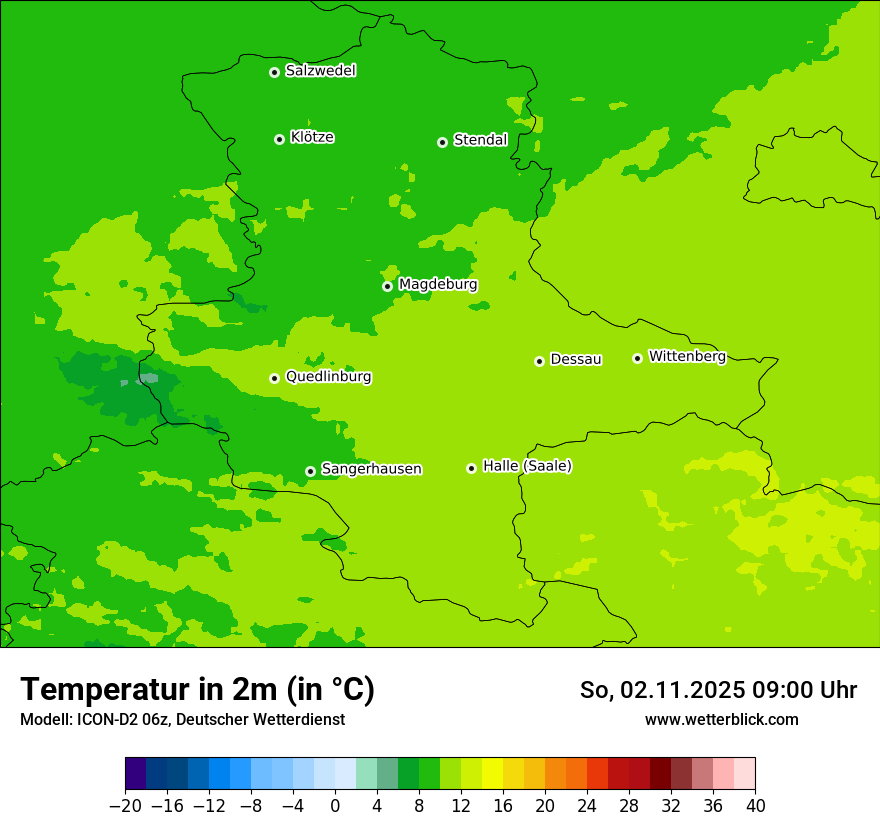 Modellkarten Temperatur