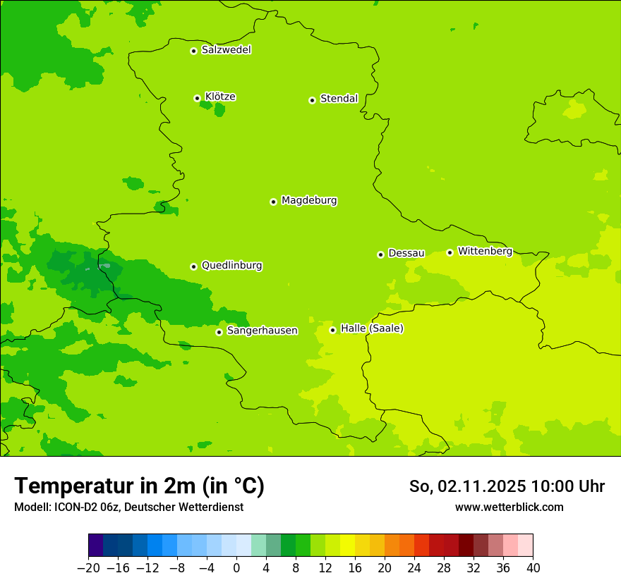 Modellkarten Temperatur