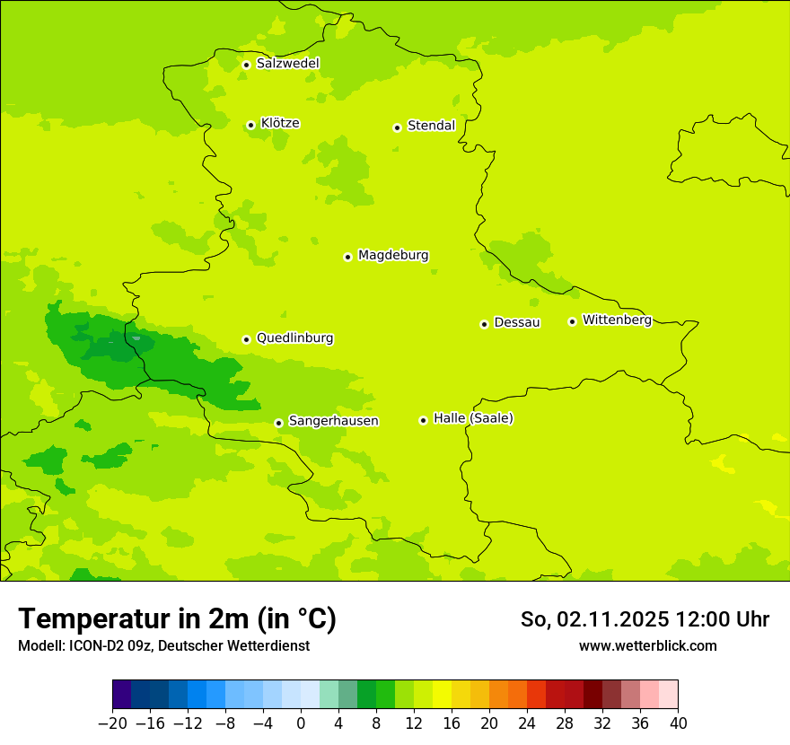 Modellkarten Temperatur