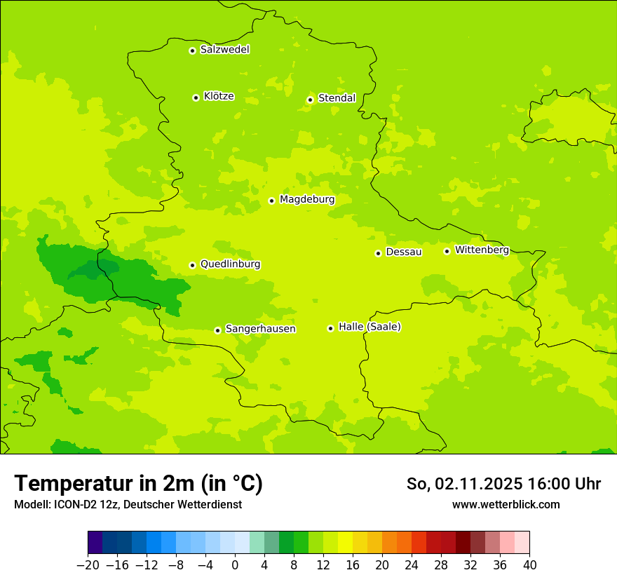 Modellkarten Temperatur