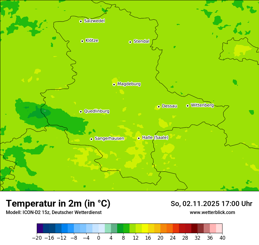 Modellkarten Temperatur