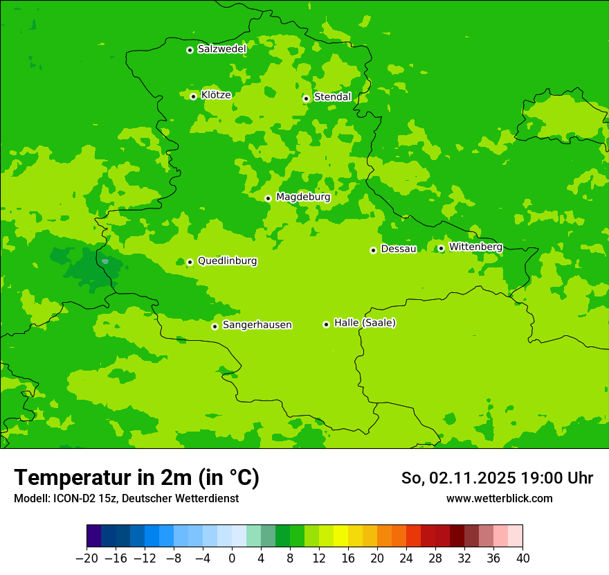Modellkarten Temperatur