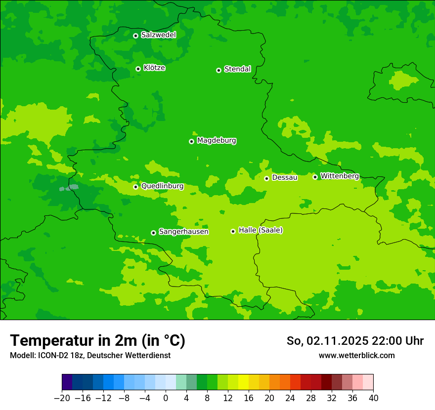 Modellkarten Temperatur