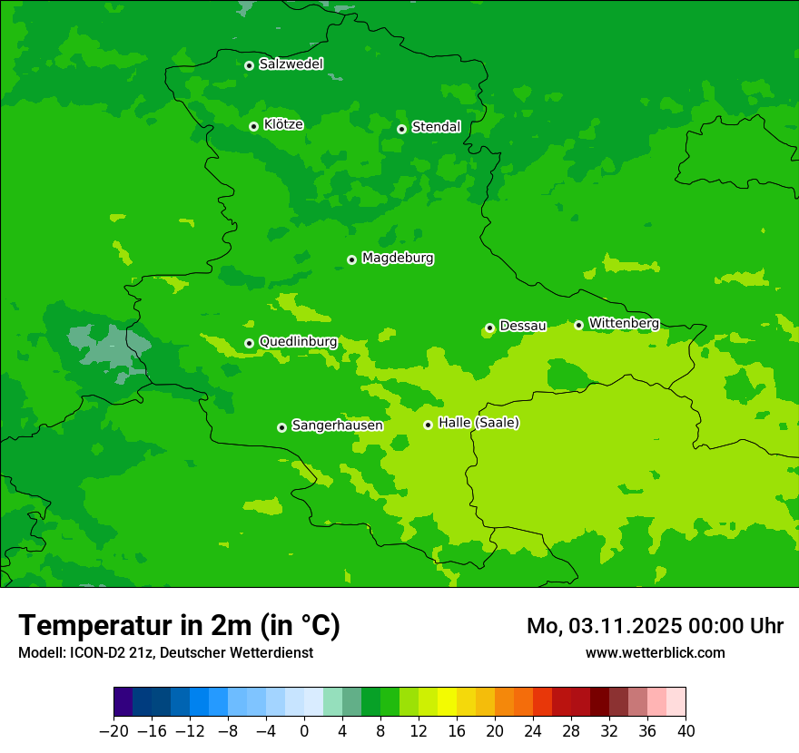 Modellkarten Temperatur