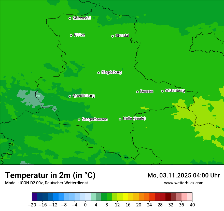 Modellkarten Temperatur