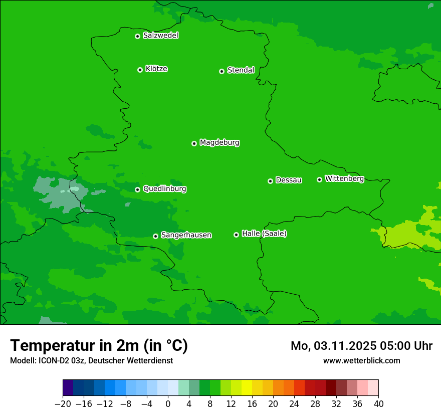 Modellkarten Temperatur