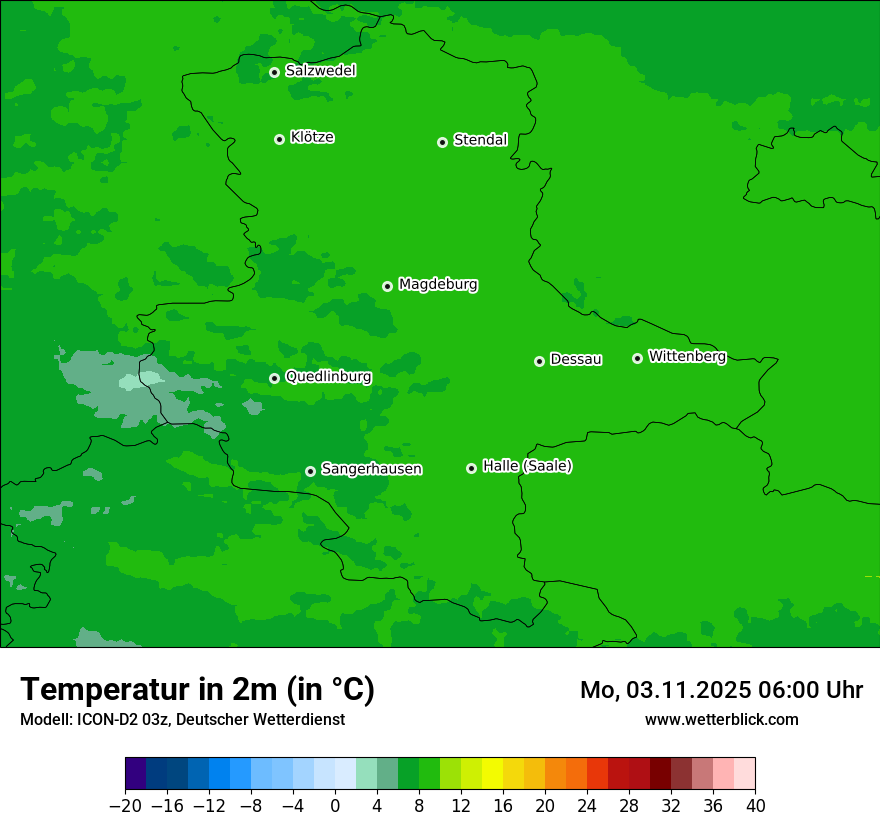 Modellkarten Temperatur