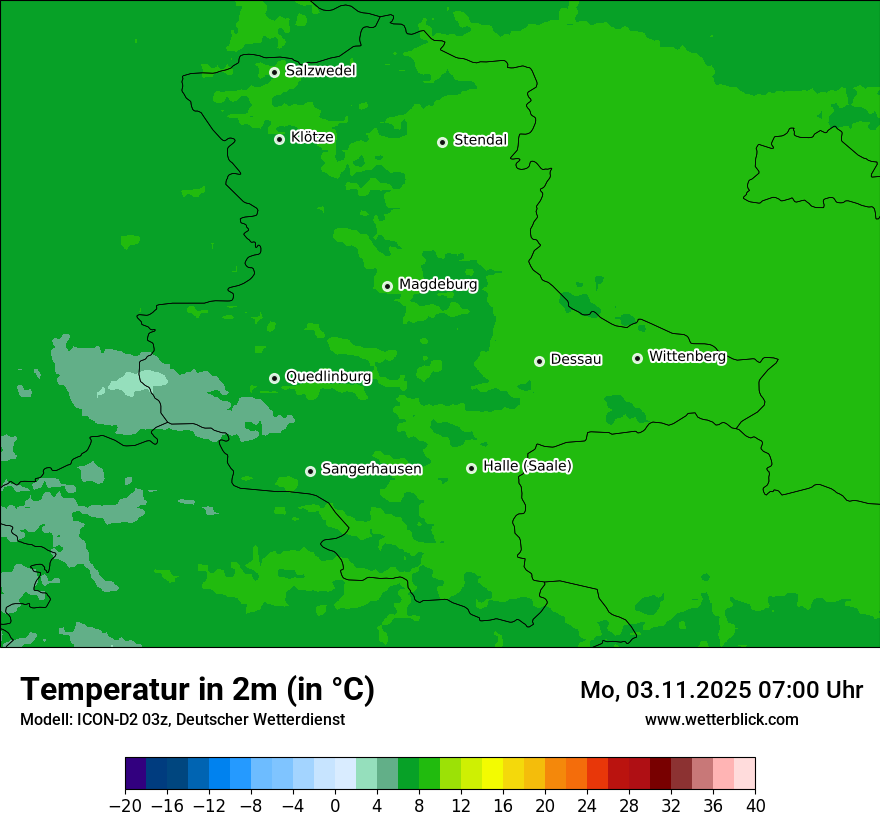 Modellkarten Temperatur