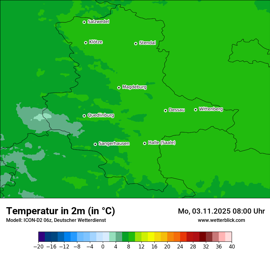 Modellkarten Temperatur