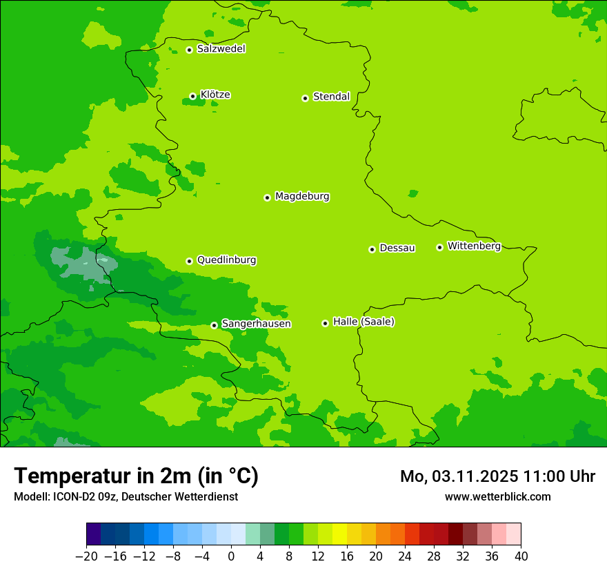Modellkarten Temperatur