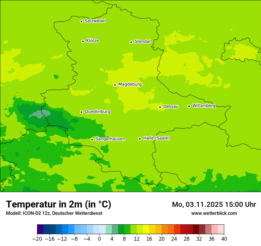 Modellkarten Temperatur